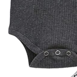 ORT Baby Girl Clothes 3 6 9 12 Months Outfits Long Sleeve Knitted Romper & Daisy Pants Fall Winter 3Pcs Clothes Sets(Grey,6-9 M) - Thumbnail 4