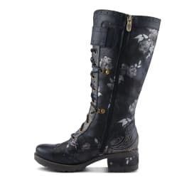 L'Artiste Kisha Boss Calf High Leather Boots – Hand-Painted Comfort - Thumbnail 2