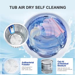 GGTB 1.9 Cu.ft Full Automatic Portable Washing Machine with LED Display, 20 lbs Capacity, 10 Wash Programs & 8 Water Levels Selections, White - Thumbnail 5