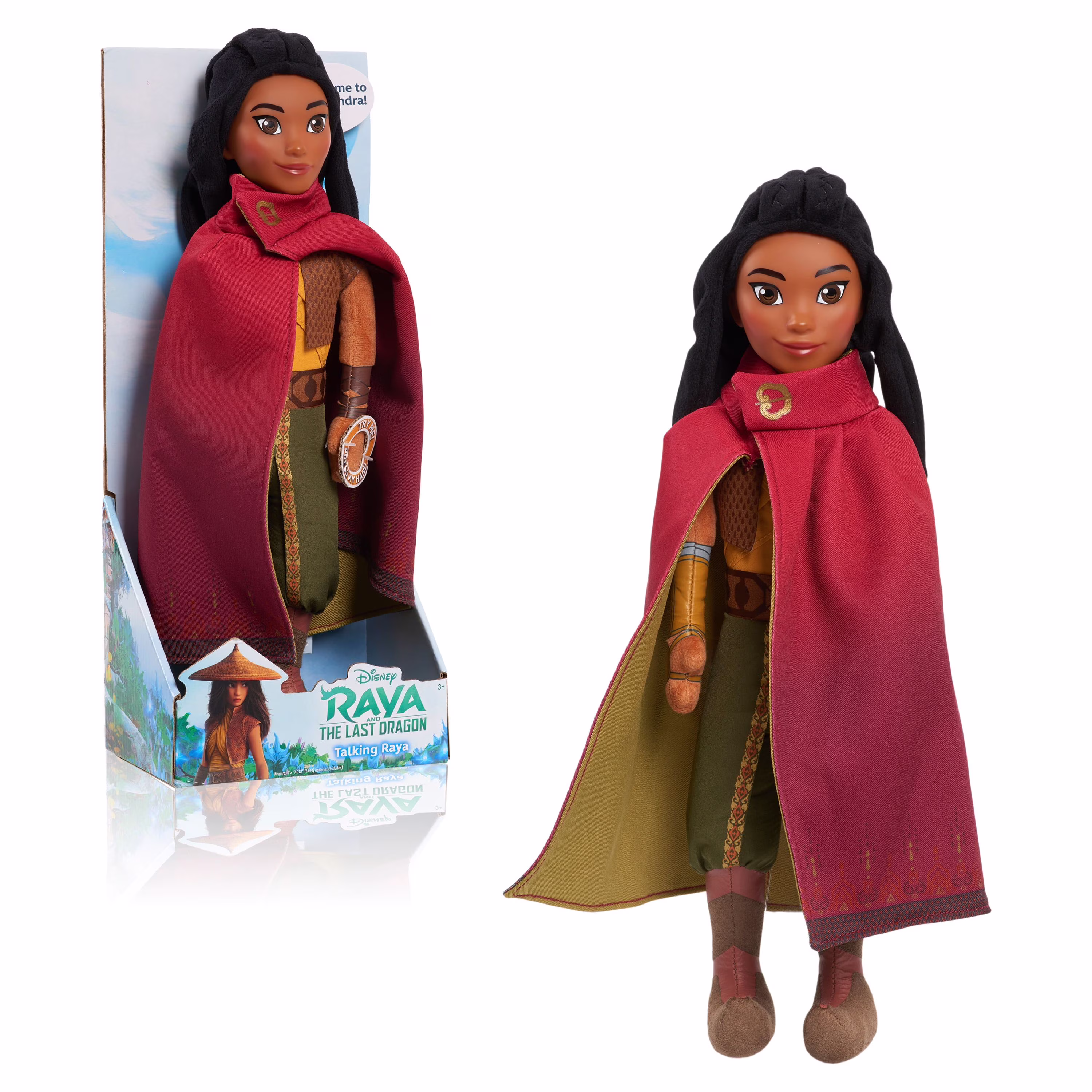 Disney's Raya and the Last Dragon Talking Raya 14-Inch Interactive Plush with Removable Cape, Officially Licensed Kids Toys for Ages 3 Up, Gifts - Thumbnail 1