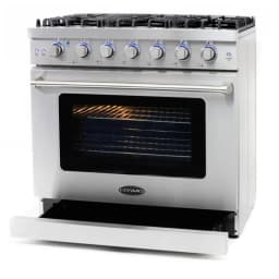 Cosmo 36" Range & Hood & Dishwasher & Wine Cooler & Fridge & Microwave Set - Thumbnail 30