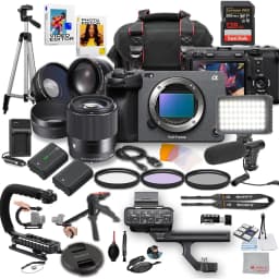 Sony FX3A Full-Frame Cinema Camera with Sigma 30mm f/1.4 DC DN Lens, LED Light, Microphone, 128GB Extreme Speed, U-Grip, Filters, Tripod, Case - Thumbnail 1