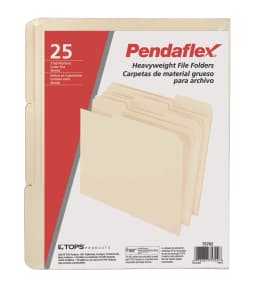 Pendaflex® Heavyweight File Folder, Letter Size, 25 per Pack, Manila - Thumbnail 1