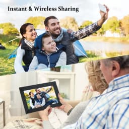 Qunler WiFi Digital Picture Frame, 10.1 inch IPS Touch Screen Smart Cloud Photo Android Uhale with 32GB Storage, Easy Setup to Share Photos or Videos - Thumbnail 3