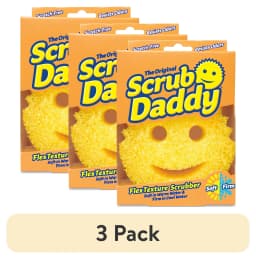 (3 pack) Scrub Daddy Original Sponge Scratch-Free Dish Scrubber, Kitchen & Bath Cleaning Supplies. Scrubbies & Esponjas De Fregar - Thumbnail 1