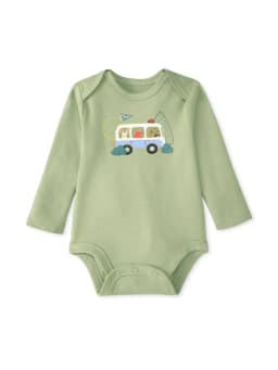 Garanimals Newborn & Baby 100% Cotton Long Sleeve Bodysuits, Sizes 0–24M, 4-Pack - Thumbnail 5