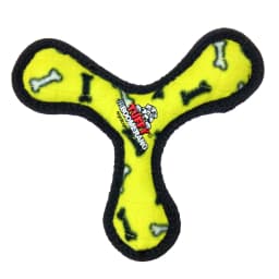 Tuffy Jr Boomerang Yellow Bone Durable Plush Squeaky Dog Toy - Thumbnail 1