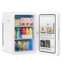 Advwin 22L Mini Fridge Cooler, Compact Personal Refrigerators for Skincare, Beverage, White - Thumbnail 1