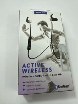 RHEA- Wireless Black Earbuds In Line Mic Bluetooth Dynamic Stereo Ear Hooks - Thumbnail 5
