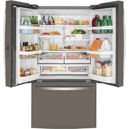 GE GWE23GMNES 23.1 Cu.Ft. Freestanding Counter Depth French Door Refrigerator - Thumbnail 3