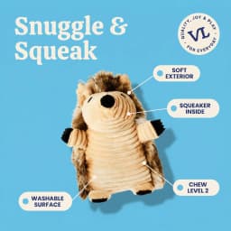 (3 pack) Vibrant Life Brown Hedgehog Plush Dog Toy with Squeaker, Chew Level 2 - Thumbnail 6