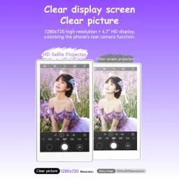 Vlog Selfie Monitor Screen Compatible with Phone, Magnetic Wireless Rear Camera Phone Monitor with 164FT Range, Live Streaming (Black) - Thumbnail 5