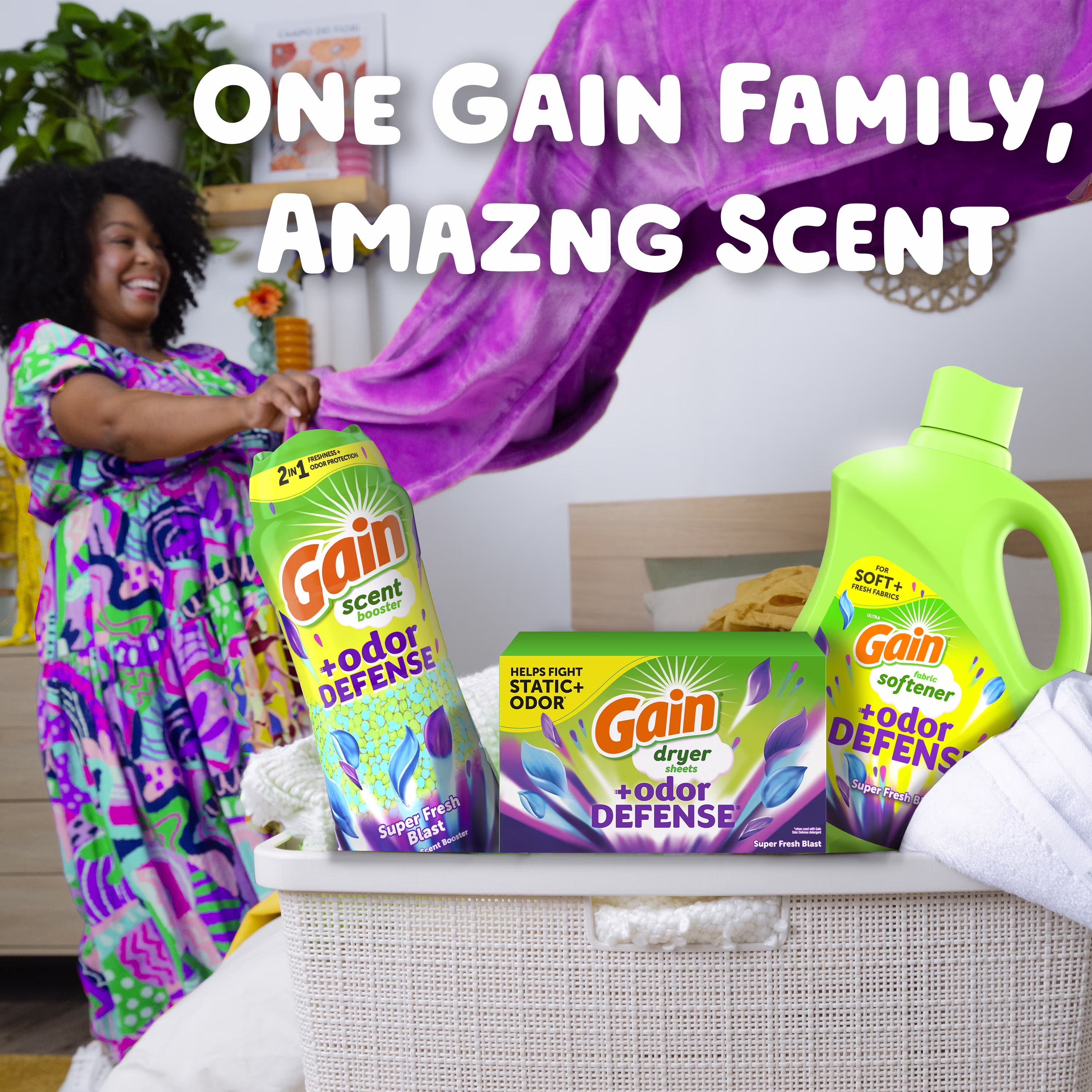 Gain Fabric Softener Dryer Sheets +Odor Defense, Super Fresh Blast Scent, 180 Count - Thumbnail 2