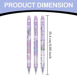 HonestMatter 12 Pack Erasable Pens, 0.5mm Blue Ink Gel Pens with Eraser Top, Retractable Smooth Writing Pens for Journaling, Cute Scenery Limited - Thumbnail 3