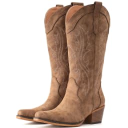 Cowboy Boots For Women Western Cowgirl Boots with Chunky Heel Mid Calf Snip Toe Ideal for low insteps - Thumbnail 2