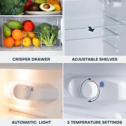 Upstreman 4.0 Cu.Ft. Mini Fridge with Freezer, 2 Door Small Refrigerator with 5 Adjustable Thermostat, Compact Refrigerator for Kitchen Apartment - Thumbnail 7