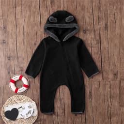 Lojoutye 2025 Baby Girl Snap Up Romper Baby Boy Bear Ears Footed Summer Clothes for Hooded Romper Jumpsuit Baby Boy Summer Clothes Coat - Thumbnail 8