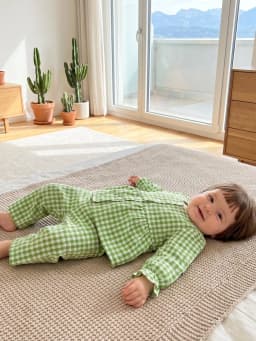Loicainy Baby Toddler Girls Fall Clothes Set 6 12 18 24 Months 2T 3T 4T 5T Plaid Square Neck Button up Long Sleeve Shirt and Elastic Pants 2 Piece Outfits - Thumbnail 6