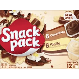 Snack Pack Chocolate Pudding and Vanilla Pudding, 3.25 oz Pudding Cups, 12 Count Family Pack - Thumbnail 8