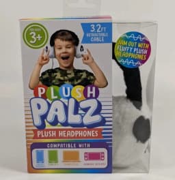 RHEA- Plush Travel Palz Plush Headphones Panda Bear Kids 3+ 3.2 Ft Retractable Cable - Thumbnail 1