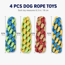 MGEZCOO Puppy Toys 4 Pack, CornBraid Rope Dog Chew Toys for Aggressive Chewers, Durable Dog Toys for Small Medium Large Dogs - Thumbnail 4