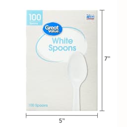 Great Value White Plastic Disposable Spoons, 100 Count - Thumbnail 4