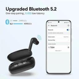 RHEA- True Wireless Earbuds Bluetooth 5.2 Waterproof Headphones With Charging Case - Thumbnail 2