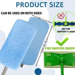 6Pcs Reusable Microfiber Mop Pads Compatible with SwifferSweeper Mop, Wet and Dry Flat mop Cover, Replacement Sweeping Mopping pad Refills - Thumbnail 3