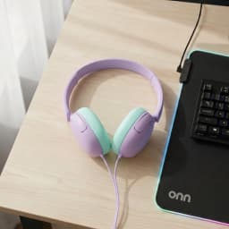 onn On-Ear Headphones with 3.5 mm Connector, Purple - Thumbnail 2