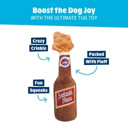 Old Fashioned Sploot Beer Plush Squeaky Dog Toy for All Sizes - Thumbnail 4