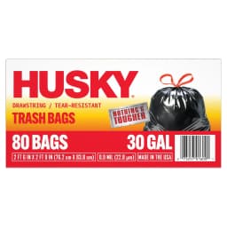 Husky 30 Gallon Large Drawstring Trash Bags, 80 Bags - Thumbnail 9