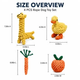 MGEZCOO Puppy Toys Pack of 4, Cotton Rope Dog Toys for Aggressive Chewers, Braided Chew Toys Set, Small Medium Dogs - Thumbnail 6