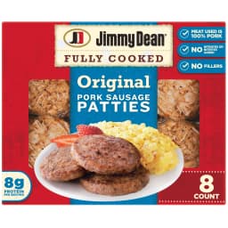 Jimmy Dean Fully Cooked Original Pork Sausage Patties, 9.6 oz, 8 Count - Thumbnail 1