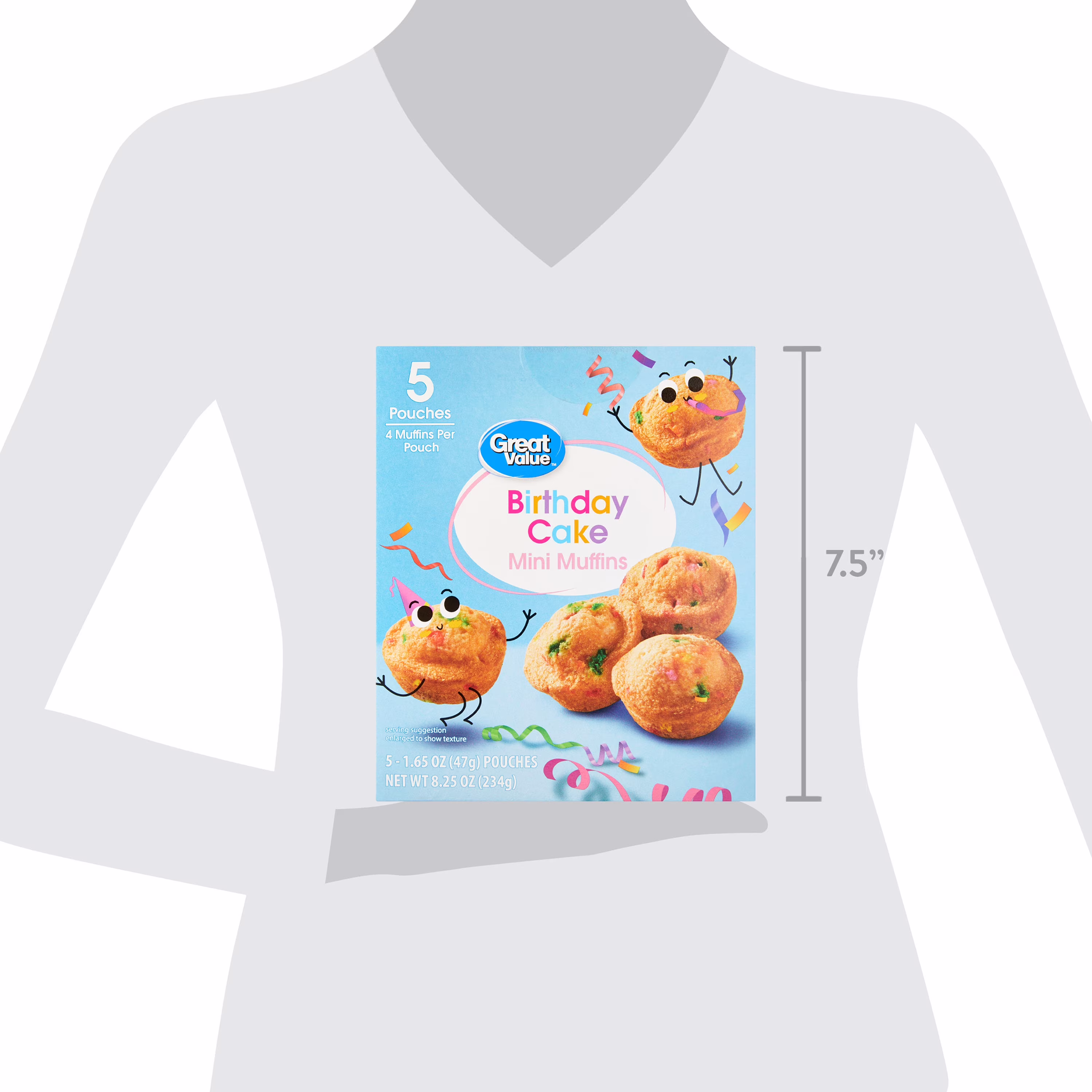 Great Value Birthday Cake Mini Muffins, 1.65 oz, 5 Count - Thumbnail 6