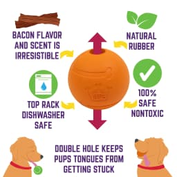 Chew King By Mammoth 3 Inch Bacon Flavor Rubber Balls - Thumbnail 3