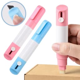 HonestMatter Thermal Paper Eraser Pen with Box Cutter, 2 In 1 Privacy Wipe for Labels Packages, Water Based Ink Remover for Thermal Receipts, 10ml - Thumbnail 1