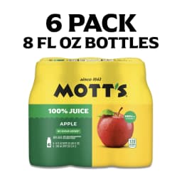 Mott's 100% Apple Juice, 8 fl oz, 6 Count Bottles - Thumbnail 3