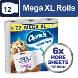 Charmin Ultra Soft Toilet Paper 12 Mega XL Rolls, 336 Sheets Per Roll - Thumbnail 1