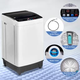 UbesGoo 15.6LBS Portable Washing Machine, Full-Automatic Electric Laundry Machine with Stainless Steel Drum,Compact Washer, Washer and Dryer Combo - Thumbnail 6