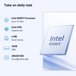 15.6" 1080p Laptop, Intel Pentium Gold 6500Y up to 3.4GHz 16GB RAM 256GB SSD, Slim Portable for Everyday Use, Home - Thumbnail 2