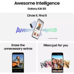 Samsung Galaxy A36 5G AI, 256GB+8GB RAM, Android Smartphone, International Version, Unlocked - Awesome Black - Thumbnail 5