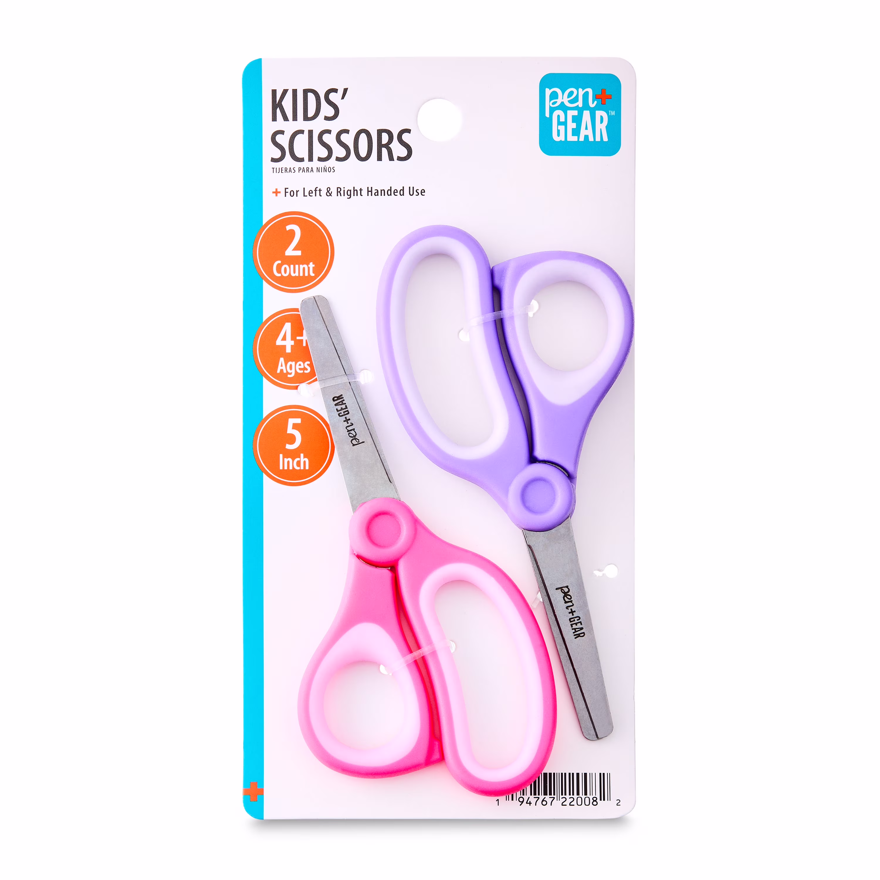 Pen+Gear 5-inch Blunt-Tip Kids Scissors, Ages 4-7, School Supplies, 2-Pack, Purple and Pink - Thumbnail 8
