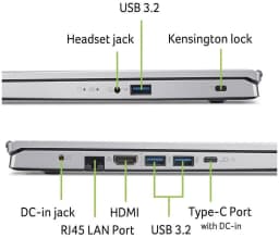 Acer Aspire Go 15 15.6" AMD Ryzen 7 5825U 48GB DDR4 Memory DDR4 3200 512GB PCIe Gen4 SSD Windows 11 Home AG15-42P-R6GZ - Thumbnail 4