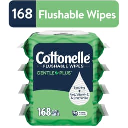 Cottonelle Gentle Plus Flushable Wet Wipes, 4 Flip-Top Packs - Thumbnail 1