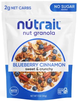 NuTrail Nut Granola Cereal, Blueberry Cinnamon, No Sugar Added, Keto, Gluten Free, 11 oz. 1 Count - Thumbnail 1