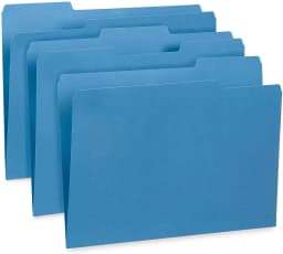 File Folder, 1/3 Cut Tab, Letter Size, Blue, Great for Organizing and Easy File Storage, 100 Per - Thumbnail 5