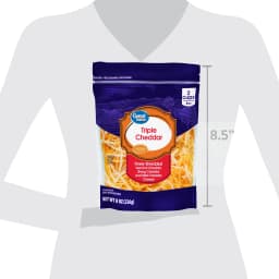 Great Value Triple Cheddar Finely Shredded Cheese, 8 oz Bag - Thumbnail 7