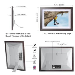 Kodak 10-inch WIFI Digital Picture Frame, Solid Wood Tone Frame, Gift for Loved One - Chocolate - Thumbnail 7