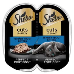 Sheba Perfect Portions Wet Cat Food Cuts in Gravy Tender Trout Entree Twin-Pack, 2.6 oz - Thumbnail 1