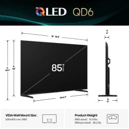 Hisense 85-Inch Class QD6030G Series QLED Google Smart TV (85QD6030G, 2025 Model) - Hi- QLED, Dolby Vision, Dolby Atmos - Thumbnail 2